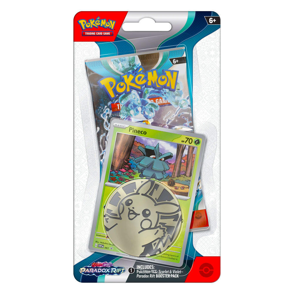 Pokémon trading card game pack with two cards inside, featuring Pokémon artwork.
