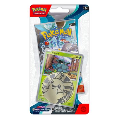 Pokémon trading card game pack with two cards inside, featuring Pokémon artwork.