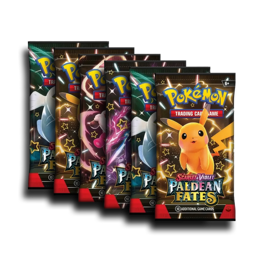 Pokémon trading card game packs with Pikachu on a white background