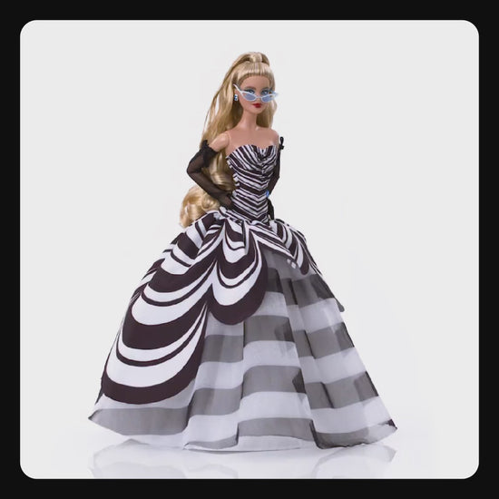 Barbie Signature 65th Anniversary Collectible Doll (Blonde Hair) Black & White Gown